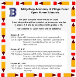 Open House Schedule